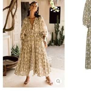 Daughter of India kyra midi dress color olive